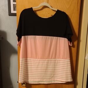 Stylish Black and Pink Women's Top